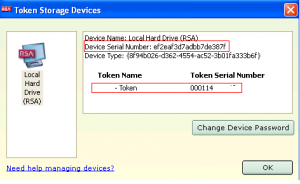 rsa key fob serial number