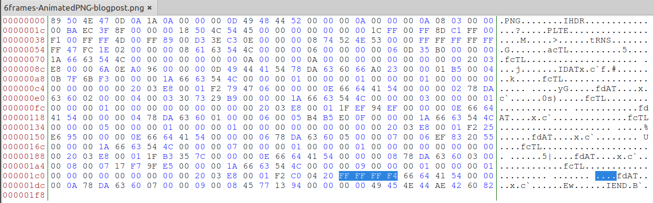 Added magic number to APNG file