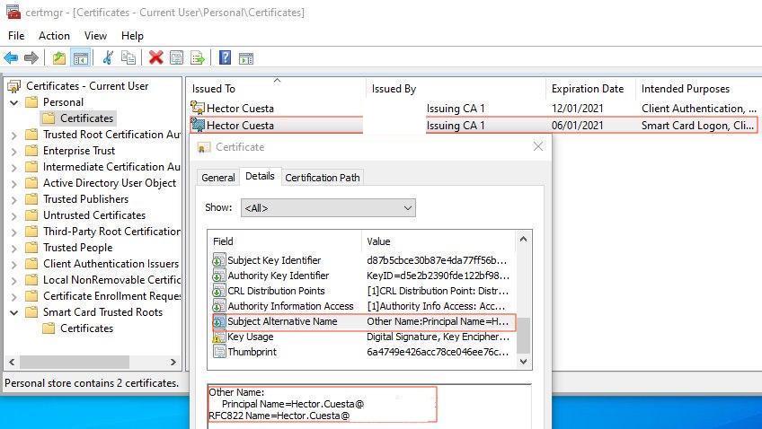 install smart card certificate outlook